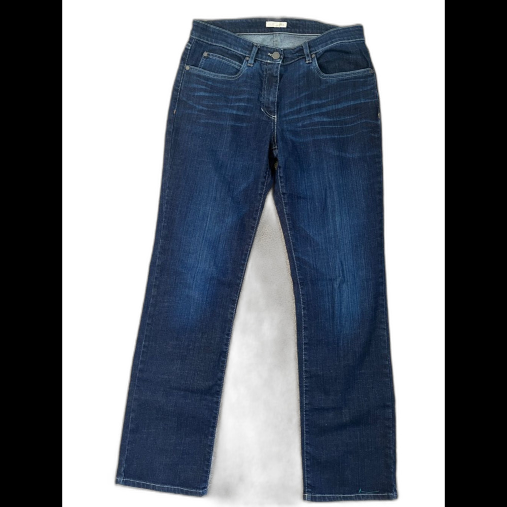 Eileen Fisher Dark Blue Wash Straight Leg Women’s Jeans Size 8 Classic Capsule